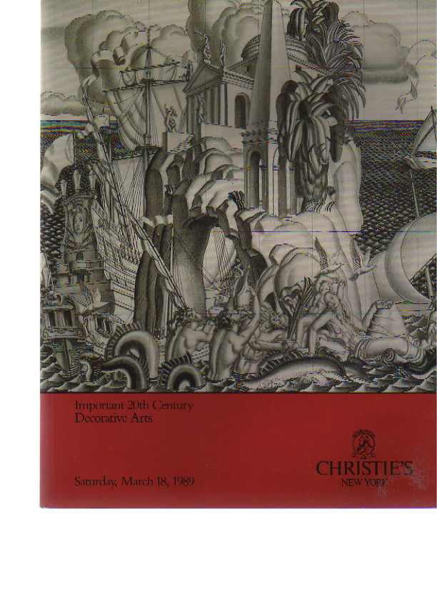 Christies 1989 Important 20th Century Decorative Arts