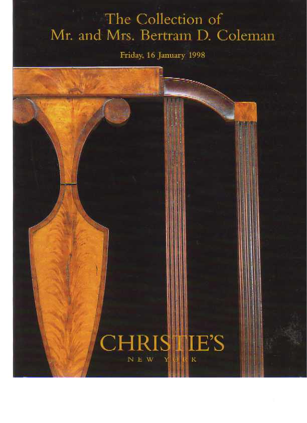 Christies 1998 Coleman Collection of American Furniture - Click Image to Close