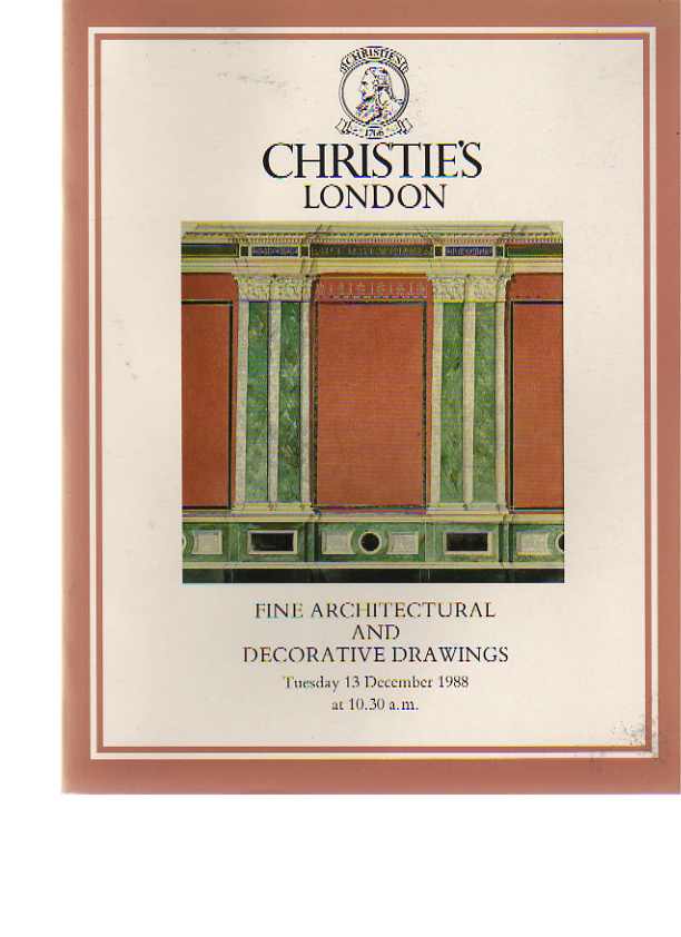 Christies 1988 Fine Architectural & Decorative Drawings - Click Image to Close