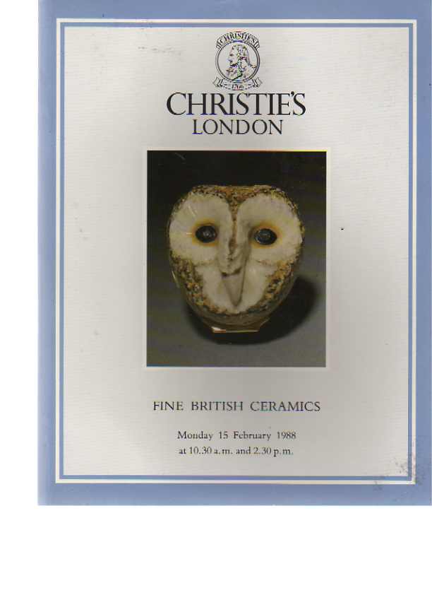 Christies 1988 Fine British Ceramics - Click Image to Close