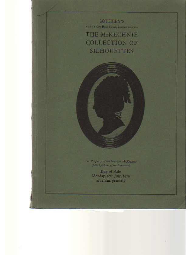 Sothebys 1979 The McKechnie Collection of Silhouettes