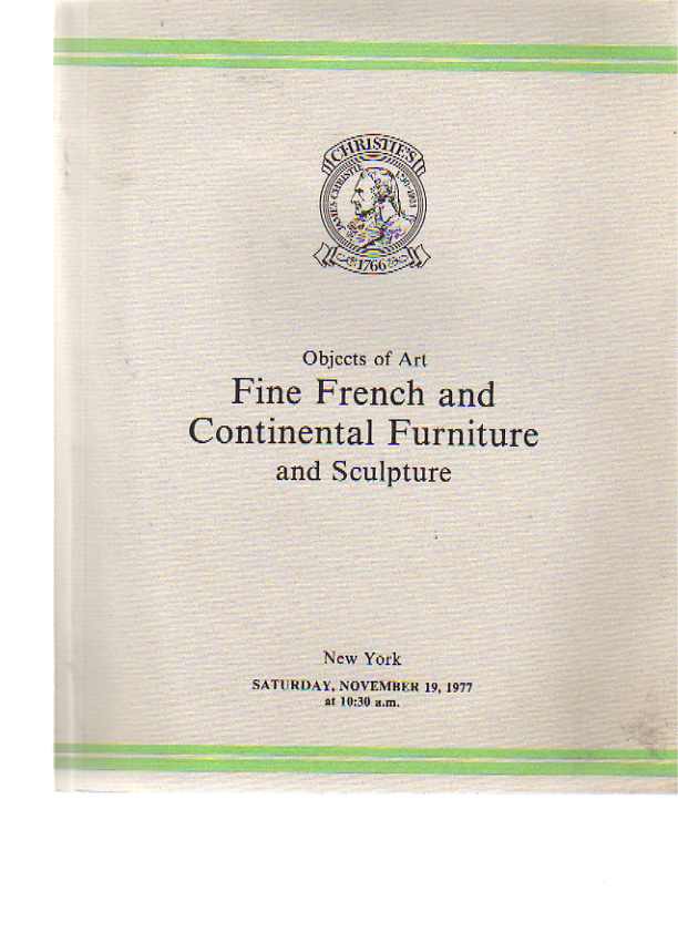 Christies 1977 Fine French & Continental Furniture, Sculpture