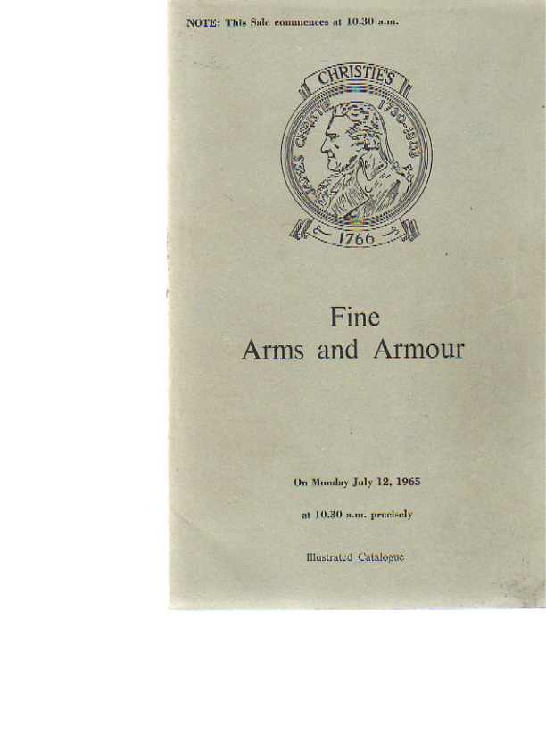 Christies 1965 Fine Arms & Armour