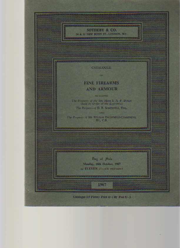 Sothebys 1967 Fine Firearms & Armour