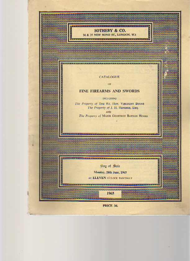 Sothebys June 1965 Fine Firearms & Swords (Digital only)