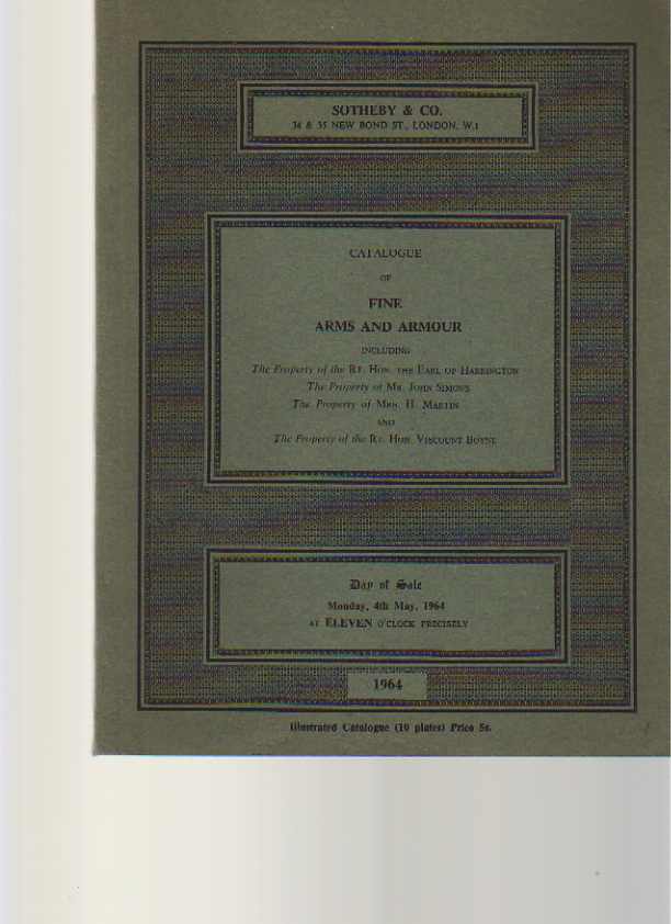 Sothebys 1964 Fine Arms & Armour