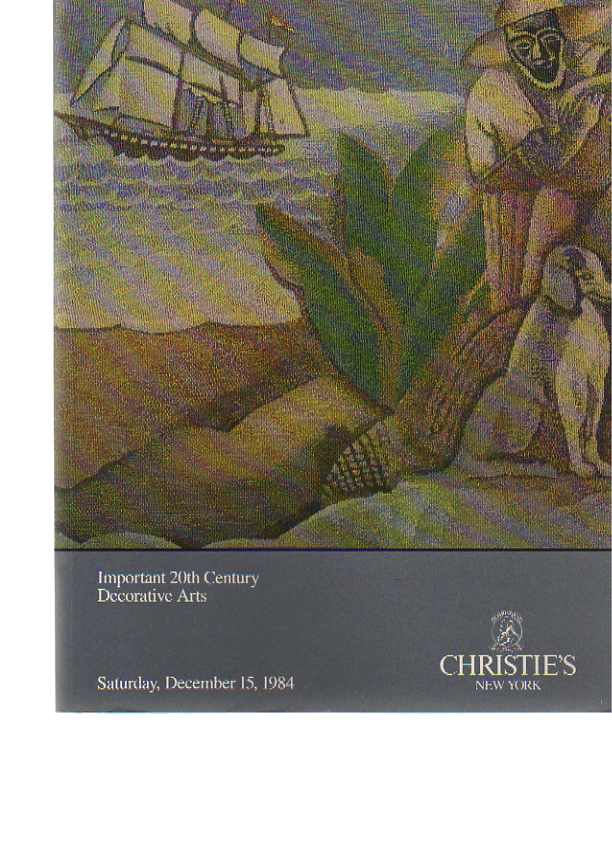 Christies 1984 Important 20th Century Decorative Arts - Click Image to Close