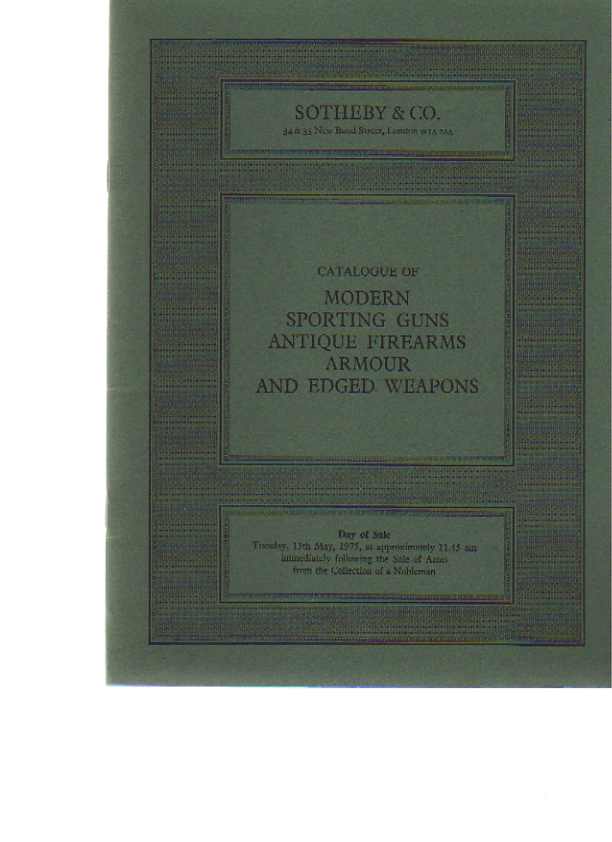 Sothebys 1975 Sporting Guns, Antique Firearms, Armour