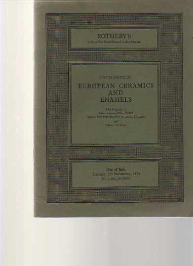 Sothebys 1978 European Ceramics and Enamels