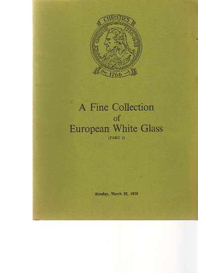 Christies 1976 Fine Collection European White Glass, 2 vols