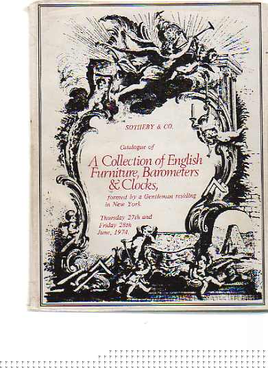 Sothebys 1974 Collection English Furniture, Barometers & Clocks