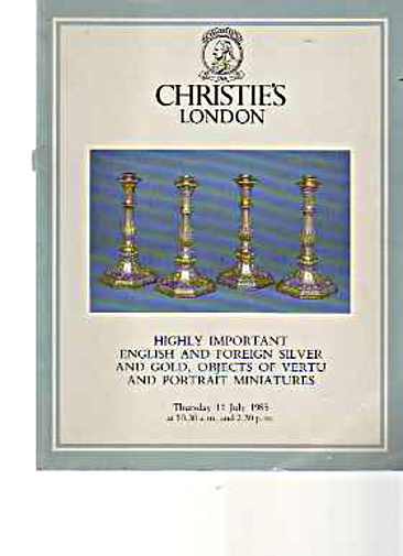 Christies 1985 English & Foreign Silver, Miniatures
