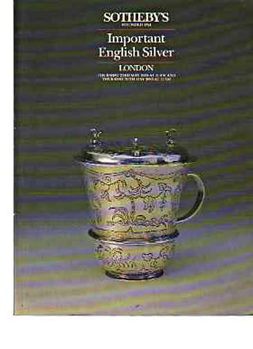 Sothebys May 1985 Important English Silver