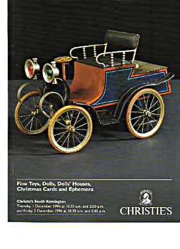 Christies 1994 Fine Toys, Dolls, Houses Christmas Cards