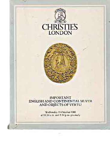 Christies October 1988 English & Continental Silver & Objects of Vertu