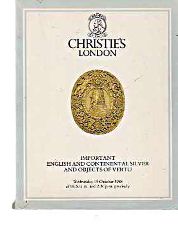 Christies October 1988 English & Continental Silver & Objects of Vertu - Click Image to Close