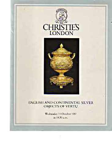 Christies 1987 English & Continental Silver, Objects of Vertu - Click Image to Close