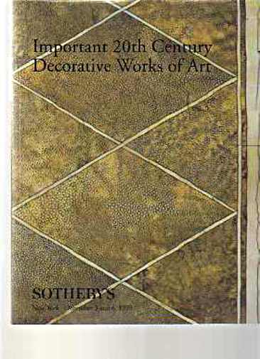 Sothebys 1999 Important 20th C Decorative Works of Art