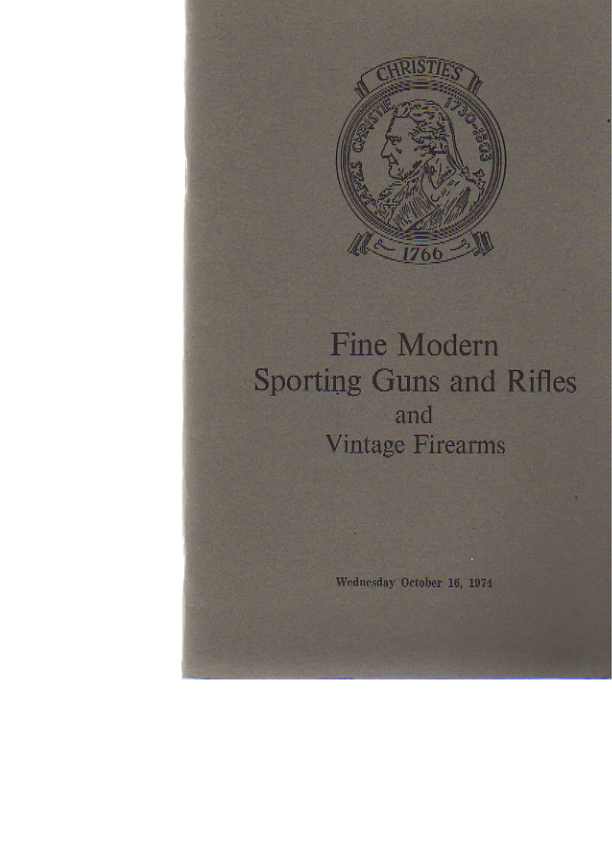 Christies 1974 Modern Sporting Guns, Rifles, Vintage Firearms