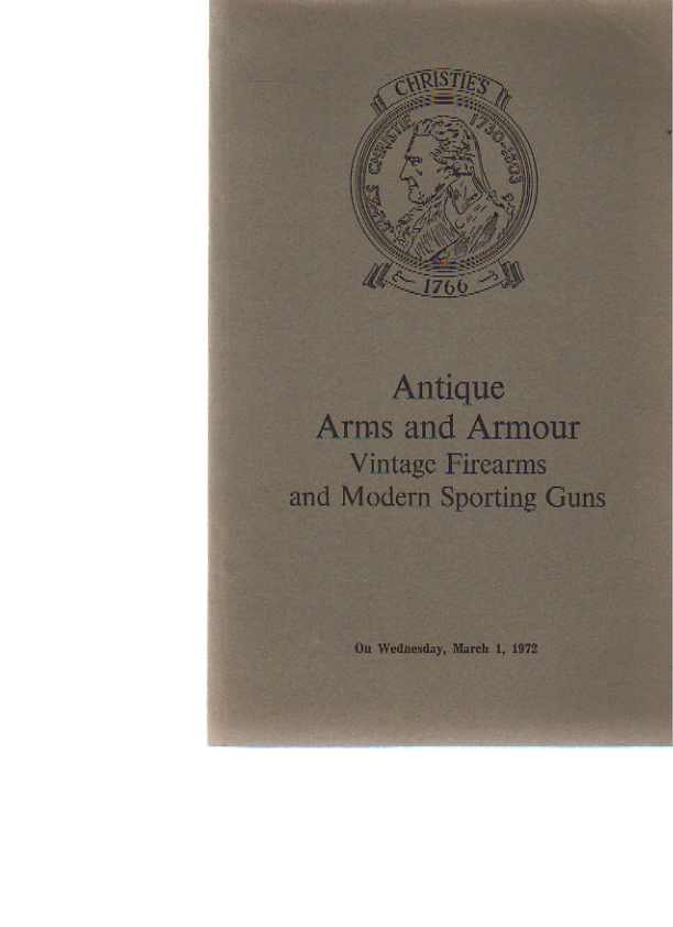 Christies 1972 Antique Arms and Armour, Modern Sporting Guns