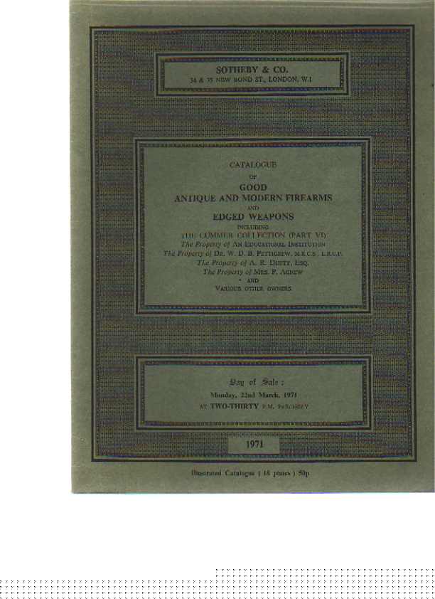 Sothebys 1971 Cummer Collection Firearms & Edged Weapons pt6