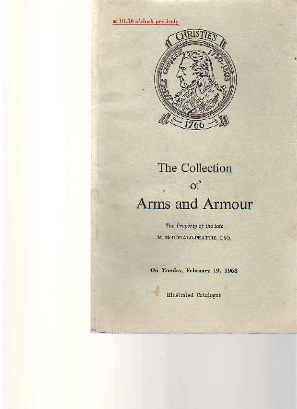 Christies 1968 McDonald-Peattie Collection Arms & Armour