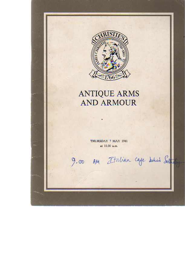 Christies May 1981 Antique Arms and Armour