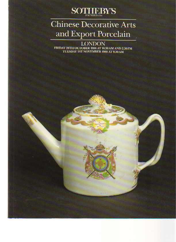 Sothebys 1988 Chinese Export Porcelain etc