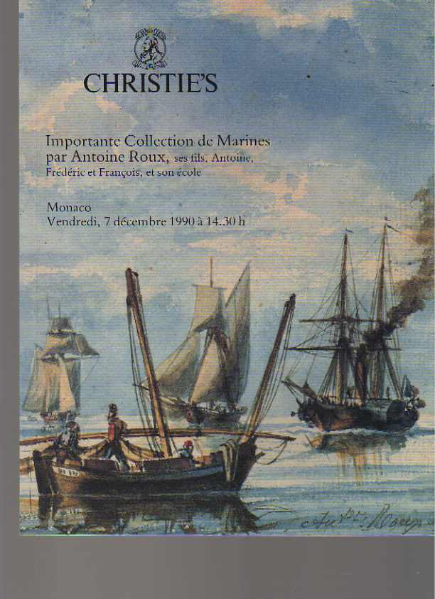 Christies 1990 Important Marine Paintings by Antoine Roux & sons (Digital only)