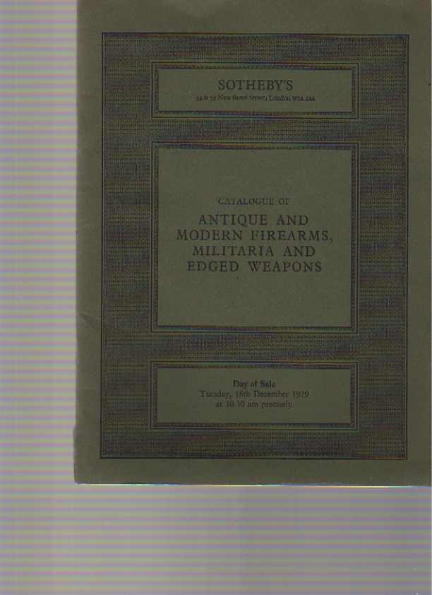 Sothebys 1979 Antique, Modern Firearms, Militaria, Edged Weapons