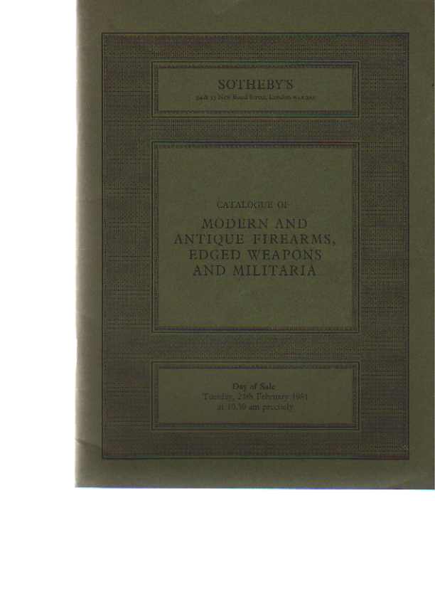 Sothebys 1981 Antique Firearms & Edged Weapons (Digital only)
