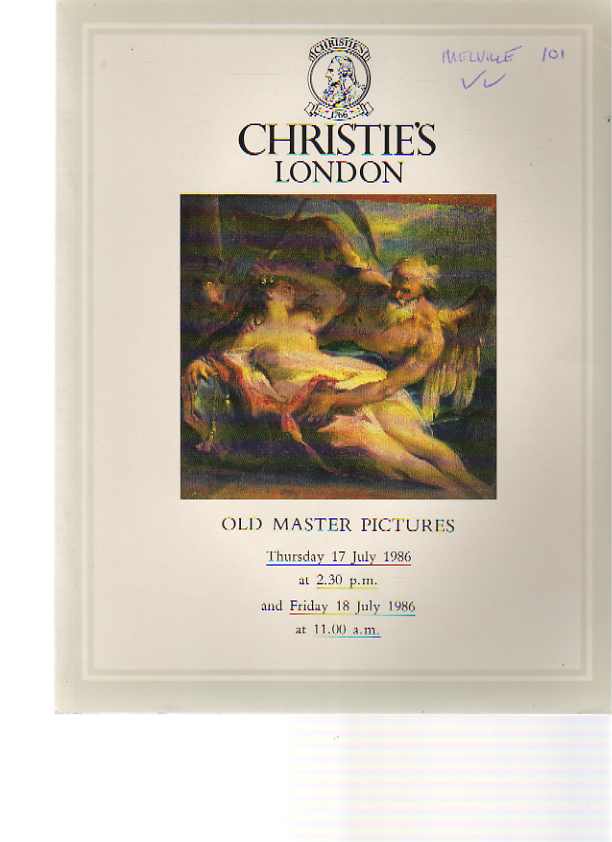 Christies July 1986 Old Master Pictures