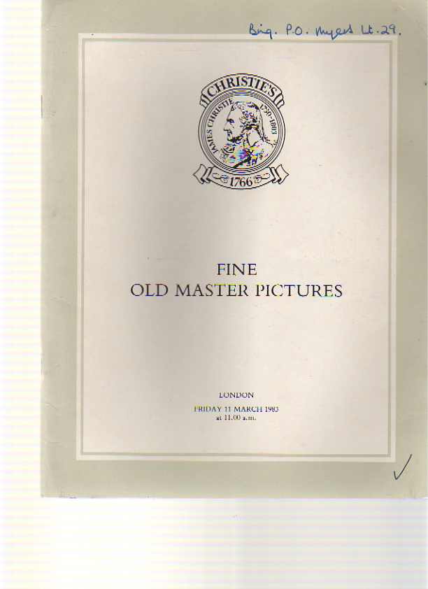 Christies 1983 Fine Old Master Pictures