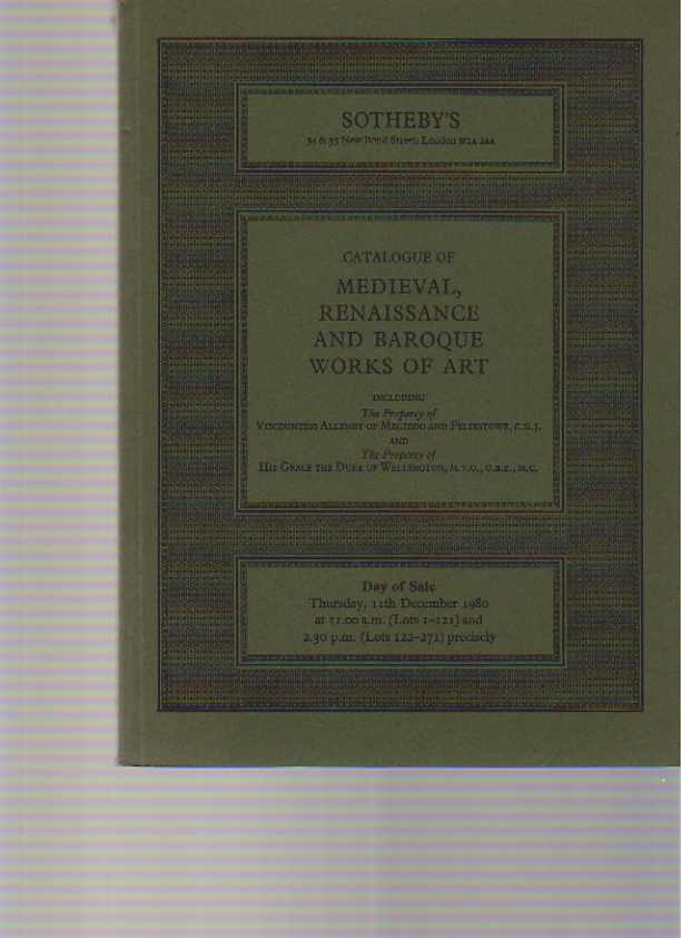 Sothebys 1980 Medieval, Renaissance & Baroque Works of Art (Digital only)