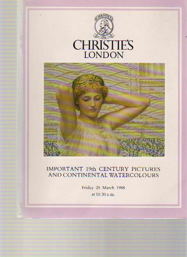 Christies 1988 Important 19 C Pictures, Continental Watercolours