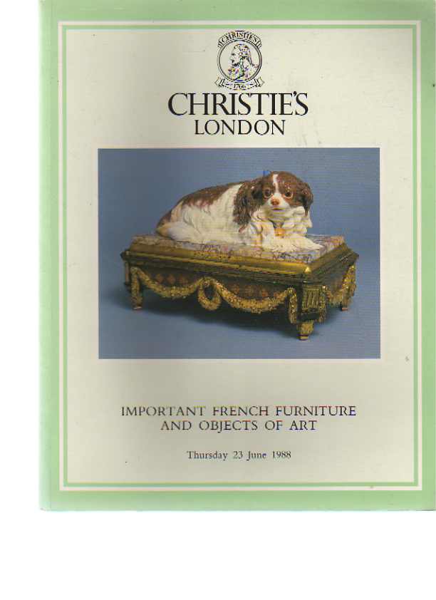 Christies 1988 French Furniture & Objects of Art