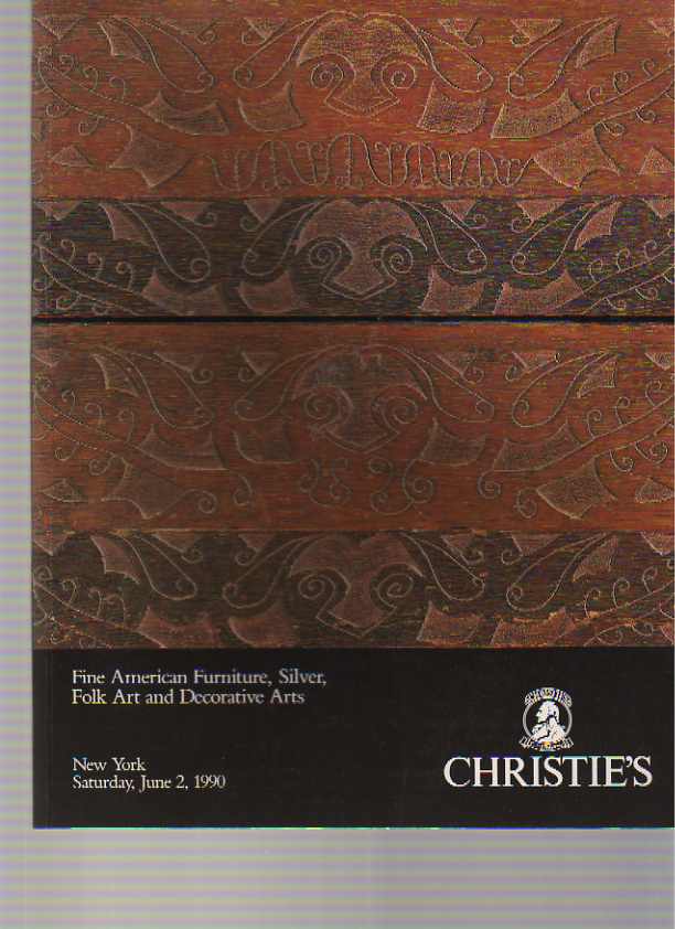 Christies 1990 Fine American Furniture, Silver & Folk Art - Click Image to Close