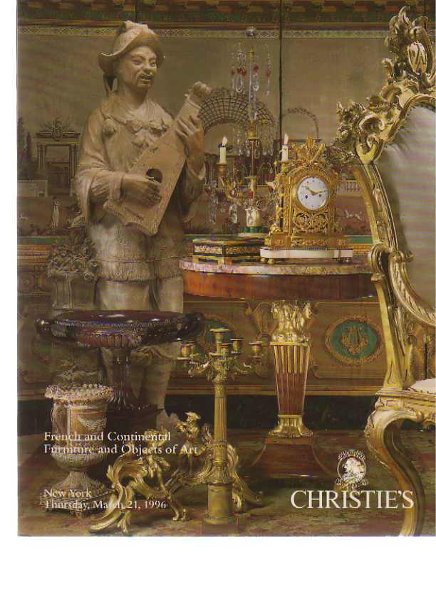 Christies 1996 French & Continental Furniture, Objects of Art