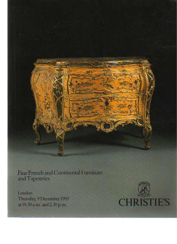 Christies 1993 Fine French & Continental Furniture & Tapestries