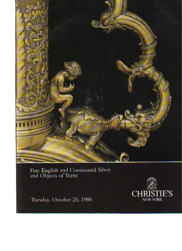 Christies October 1988 Fine English & Continental Silver, Vertu (Digital Only)