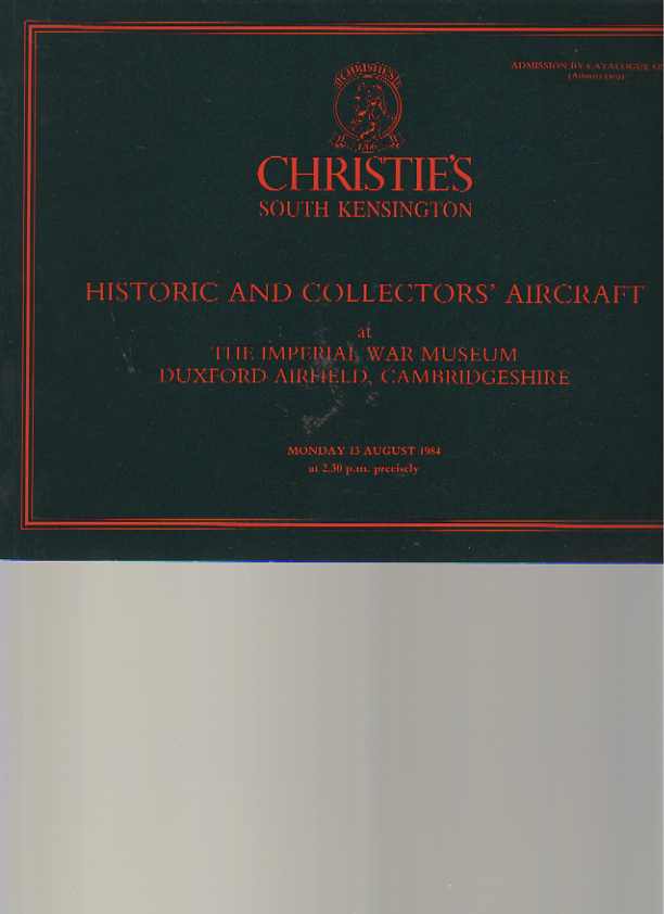 Christies 1984 Historic & Collectors' Aircraft - Click Image to Close