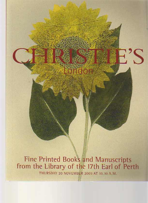Christies 2003 Books, Manuscripts - Library of the Earl of Perth
