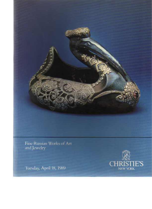 Christies April 1989 Fine Russian Works of Art & Jewelry - Click Image to Close