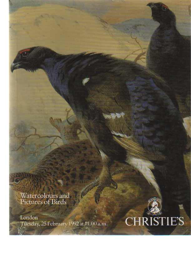 Christies 1992 Watercolors & Pictures of Birds
