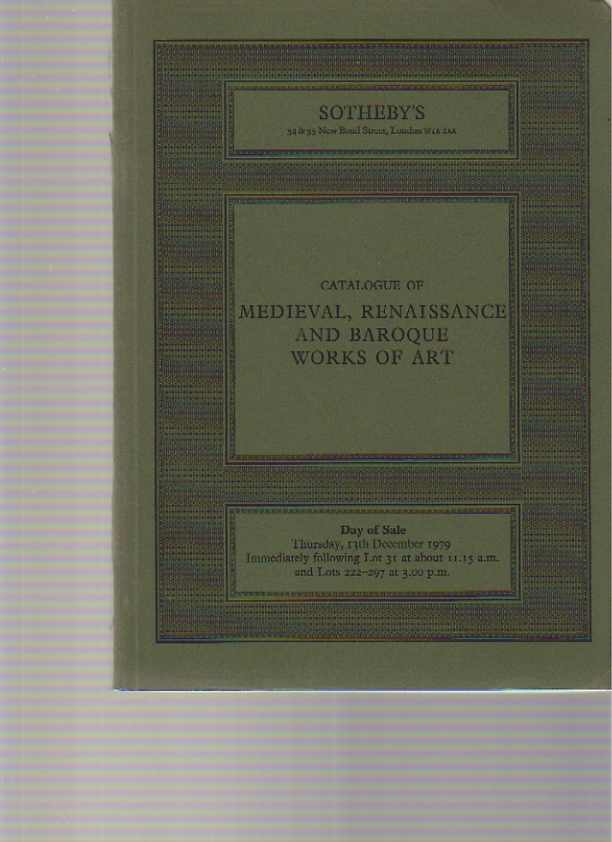 Sothebys 1979 Medieval, Renaissance & Baroque Works of Art
