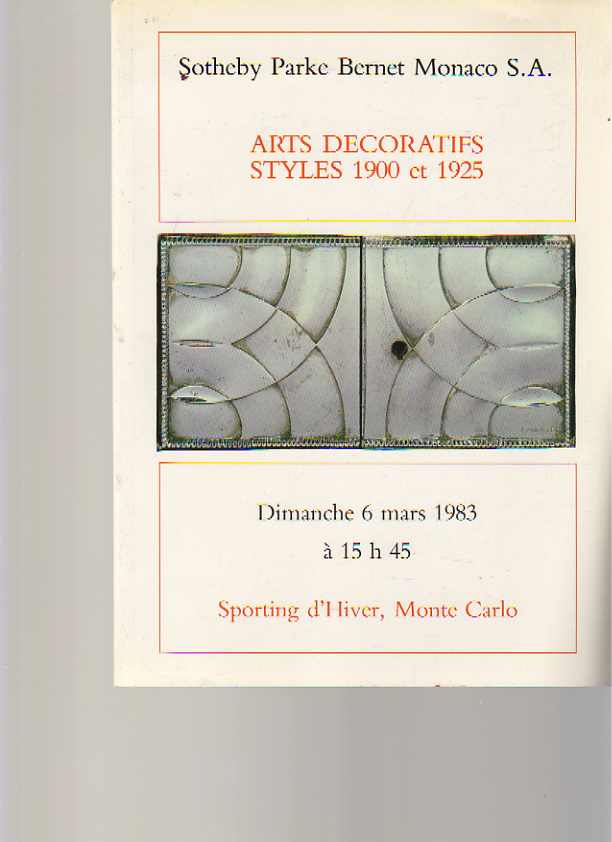 Sothebys 1983 Art Nouveau & Deco 1900 & 1925