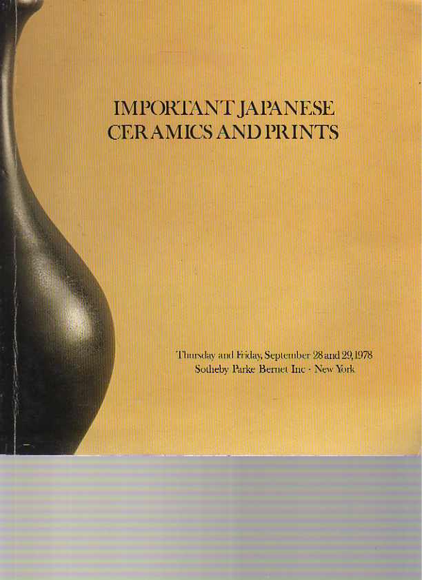 Sothebys 1978 Important Japanese Ceramics & Prints