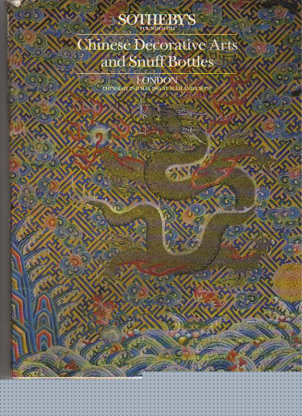 Sothebys 1985 Chinese Decorative Arts & Snuff Bottles