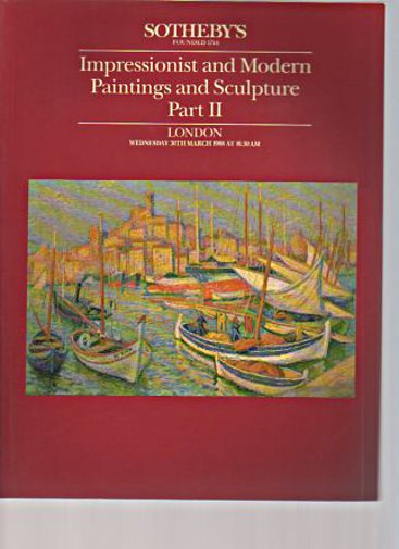 Sothebys 1988 Impressionist Modern Paintings & Sculpture Part II Sothebys 1988 Impressionist Modern Paintings & Sculpture Part II