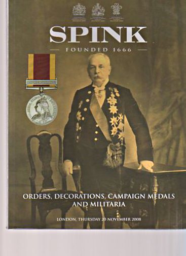 Spink November 2008 Orders, Decorations, Campaign Medals and Militaria - Click Image to Close